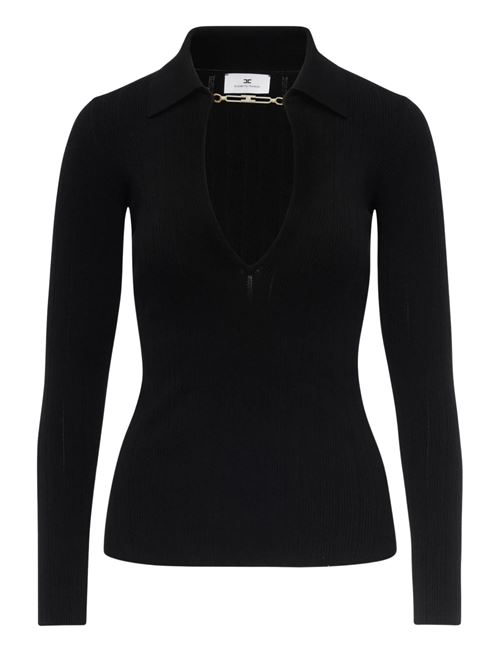 Maglia nera in misto seta Elisabetta Franchi | MK09B56E2110
